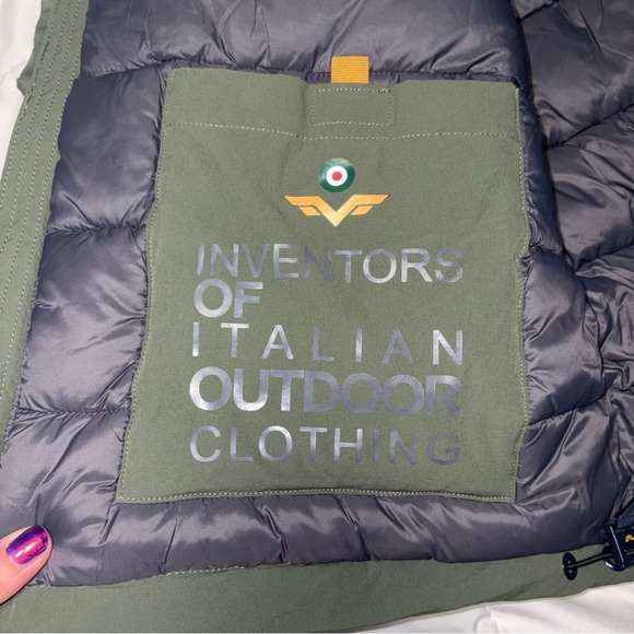 Armata Di Mare men’s Large Italian Dark Green Puffer Jacket - Picture 3 of 11